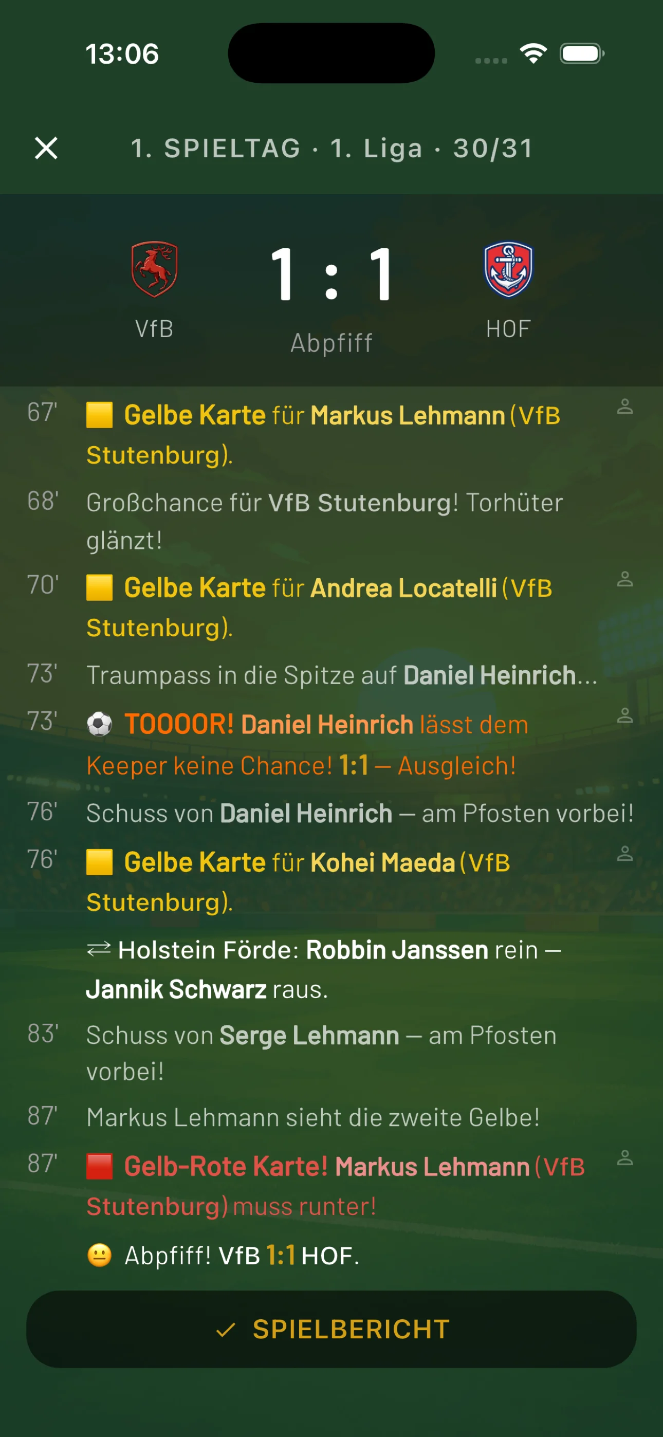 Anpfiff — Live Match-Ticker