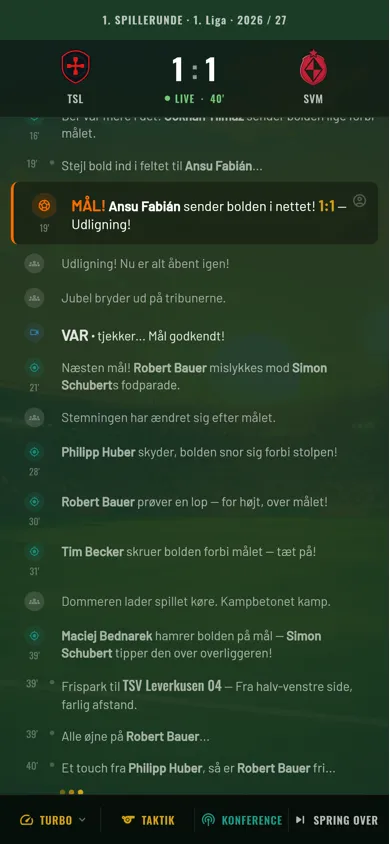Anpfiff — livekommentarer fra kampen