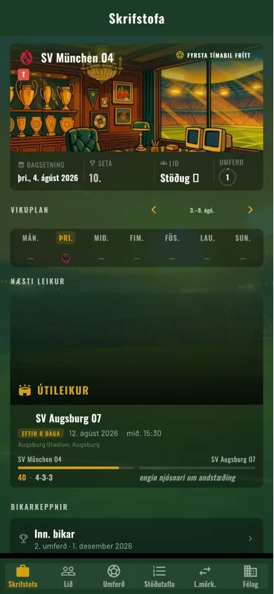 Anpfiff — skrifstofa og umferð