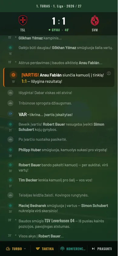 Anpfiff — tiesioginis rungtynių tekstinis komentaras