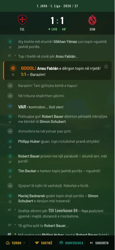 Anpfiff — komentimi i ndeshjes drejtpërdrejt